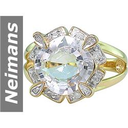 3.63 ct White Morganite & Diamond Ring 14kt Gold