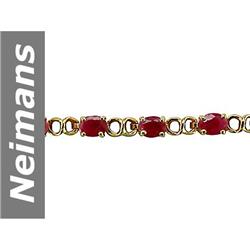 5.29 ct Ruby Bracelet 14kt Gold