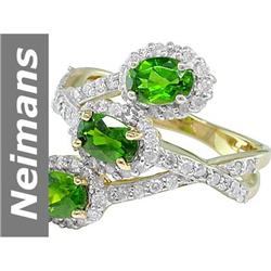 2.18 ct Chrome Diopside & Diamond Ring 14kt Gold