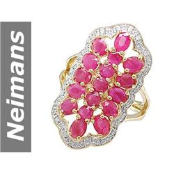 3.61 ct Ruby & Diamond Ring 14kt Gold