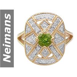 .82 ct Peridot & Diamond Ring 14kt Gold