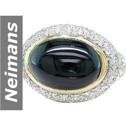 17.08 ct Black Spinel & White Sapphire Ring 14kt Gold