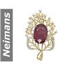 Image 1 : 21.73 ct Ruby & Diamond Pendant 14kt Gold