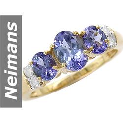1.62 ct Tanzanite & Diamond Ring 14kt Gold