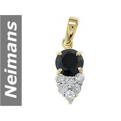 1.96 ct Black & White Diamond Pendant 14kt Gold