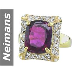 3.96 ct Pink Tourmaline & Diamond Ring 14kt Gold