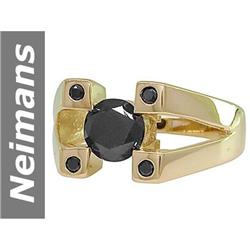 1.69 ct Black Diamond Gents Ring 14kt Gold