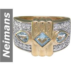 1.39 ct Aquamarine & Diamond Ring 14kt Gold