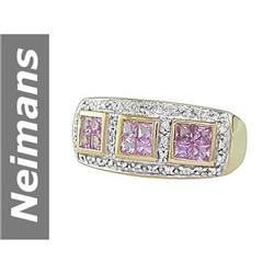 1.37 ct Pink Sapphire & Diamond Ring 14kt Gold