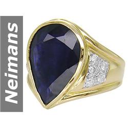 10.25 ct Sapphire & Diamond Ring 14kt Gold