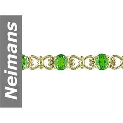 7.20 ct Chrome Diopside Bracelet 14kt Gold