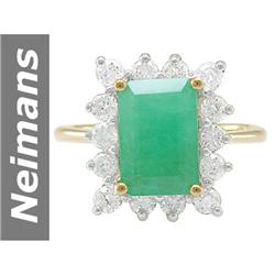 4.00 ct Emerald & Diamond Ring 14kt Gold