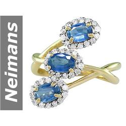 2.22 ct Ceylon Sapphire & Diamond Ring 14kt Gold
