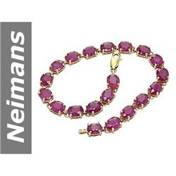 19.00 ct Ruby Bracelet 14kt Gold