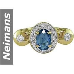1.78 ct Ceylon Sapphire & Diamond Ring 14kt Gold