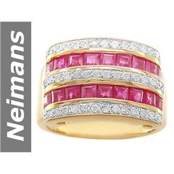 3.03 ct Ruby & Diamond Ring 14kt Gold