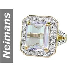 5.05 ct White Morganite & Diamond Ring 14kt Gold
