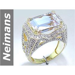 10.04 ct Pink Kunzite & Diamond Ring 14kt Gold