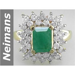 3.03 ct Emerald & Diamond Ring 14kt Gold