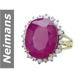 11.53 ct Ruby & Diamond Ring 14kt Gold