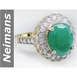 5.84 ct Emerald & Diamond Ring 14kt Gold