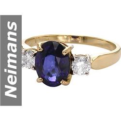 2.15 ct Sapphire & Diamond Ring 14kt Gold