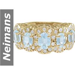 3.02 ct Aquamarine & Diamond Ring 14kt Gold