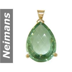 23.10 ct Green Amethyst & Diamond Pendant 14kt Gold