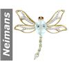 Image 1 : 20.57 ct Aquamarine & Ruby & Diamond Brooch 14kt Gold