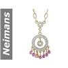 Image 1 : 2.56 ct Pink Sapphire & Diamond Necklace 14kt Gold
