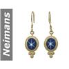 Image 1 : 7.80 ct Star Sapphire Earrings 14kt Gold