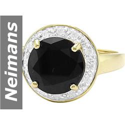 3.01 ct Black Spinel & Diamond Ring 14kt Gold