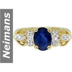 1.54 ct Sapphire & Diamond Ring 14kt Gold
