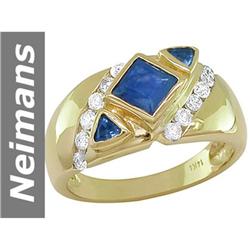 1.85 ct Blue Sapphire & Diamond Ring 14kt Gold