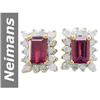 Image 1 : 2.02 ct Pink Tourmaline & Diamond Earrings 14kt Gold