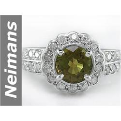 Wow 2.83 ct Green Tourmaline & Diamond Ring 14kt Gold !