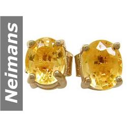 .80 ct Citrine Earrings 14kt Gold