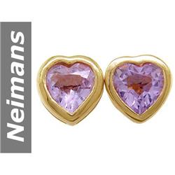 .80 ct Amethyst Earrings 14kt Gold