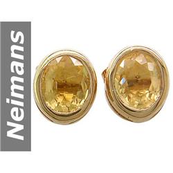 .80 ct Citrine Earrings 14kt Gold