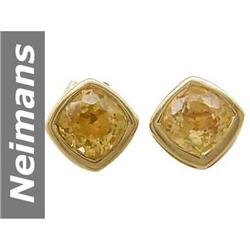 1.50 ct Citrine Earrings 14kt Gold
