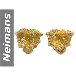 .80 ct Citrine Earrings 14kt Gold