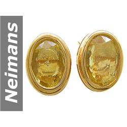 1.20 ct Yellow Sapphire Earrings 14kt Gold