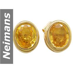 1.00 ct Yellow Sapphire Earrings 14kt Gold