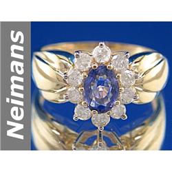 1.45 ct Ceylon Sapphire & Diamond Ring 14kt Gold