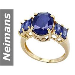 5.20 ct Blue Sapphire Ring 14kt Gold