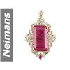 Image 1 : 96.44 ct Ruby & Diamond Pendant 14kt Gold