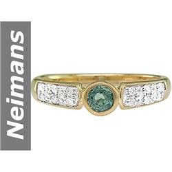 .56 ct Green Sapphire & Diamond Ring 14kt Gold