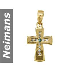 .09 ct Blue Diamond & Diamond Pendant 14kt Gold