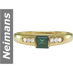 .43 ct Green Tourmaline & Diamond Ring 14kt Gold