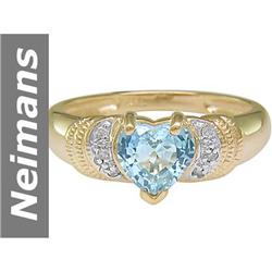 1.03 ct Aquamarine & Diamond Ring 14kt Gold